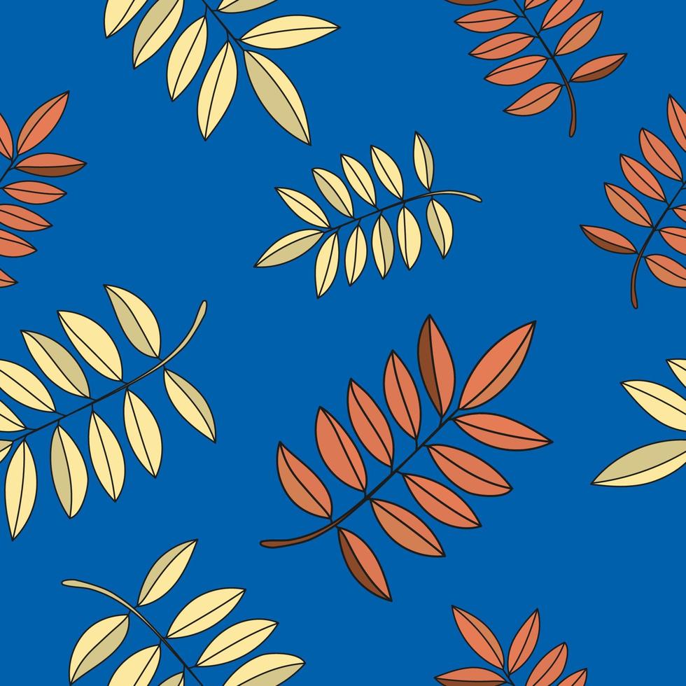 Rowan le foglie autunno autunno senza soluzione di continuità modello vettore illustrazione