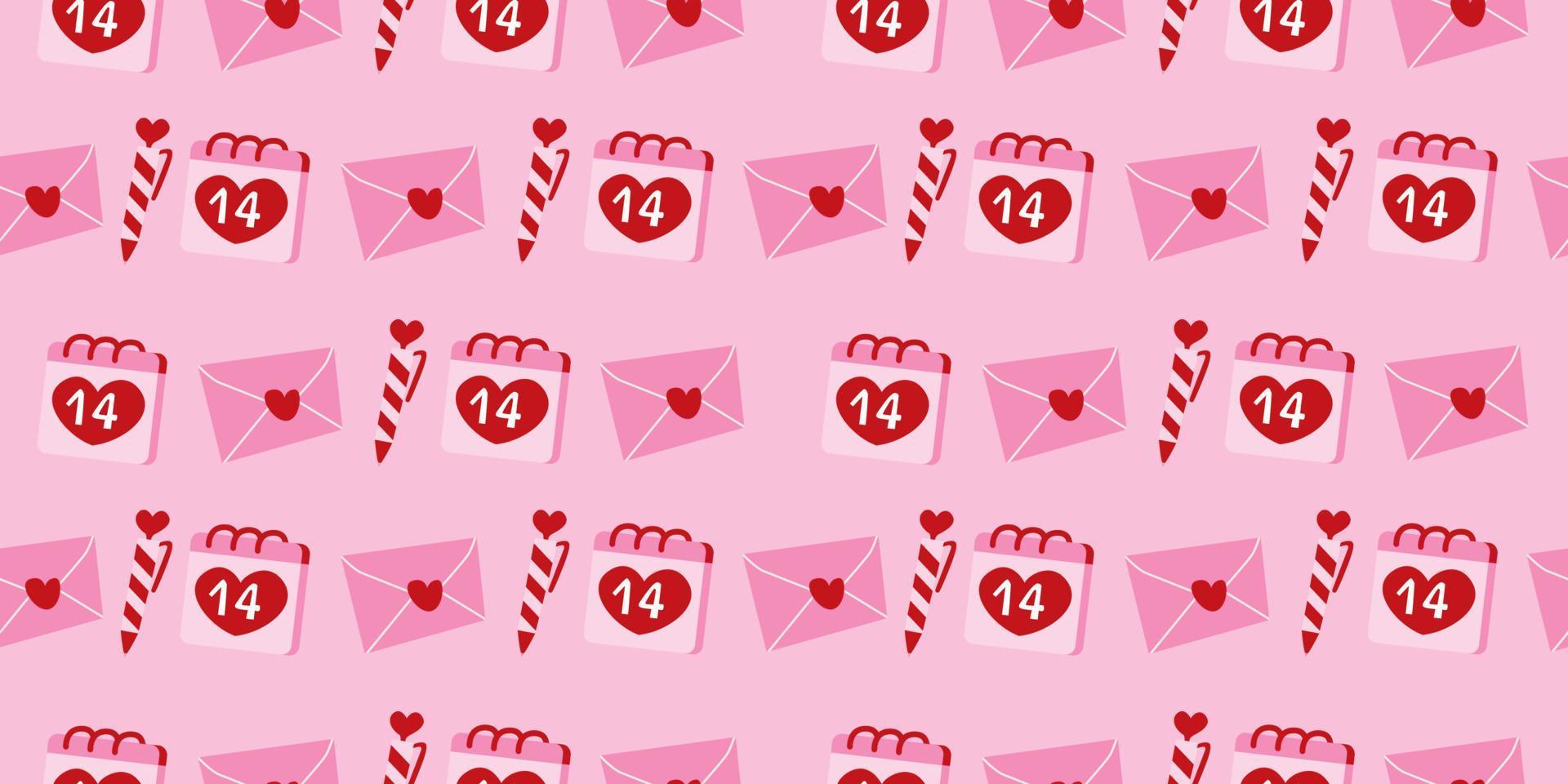 bellissimo modello carino cartone animato per amore concetto. dolce bellissimo cuore. cartone animato illustrazione per moda, San Valentino giorno, avvolgere carta, carte o di amore e nozze. vettore