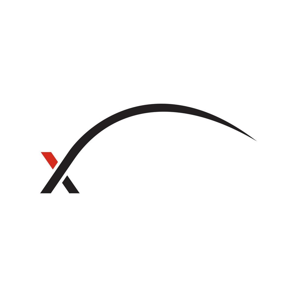 swoosh lettera X logo design concetto isolato su bianca sfondo. vettore