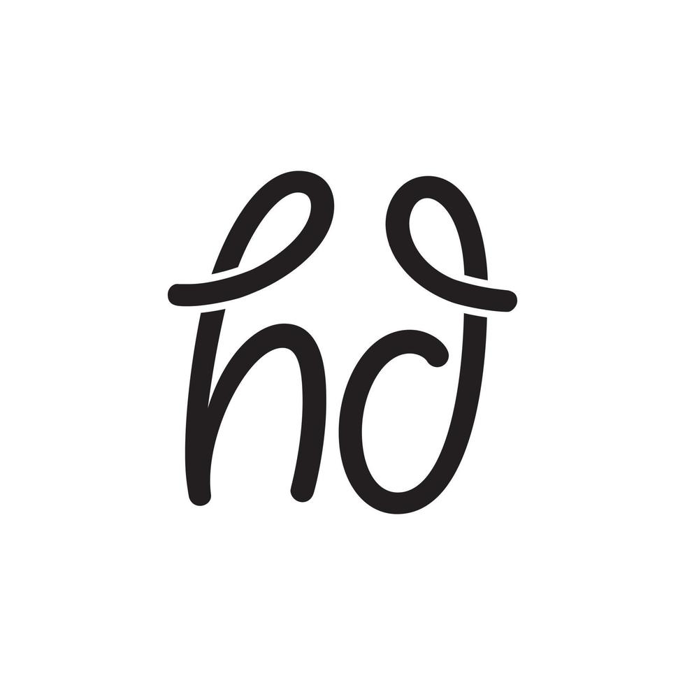 lettera HD corda nodo logo concetto design vettore isolato su bianca sfondo.