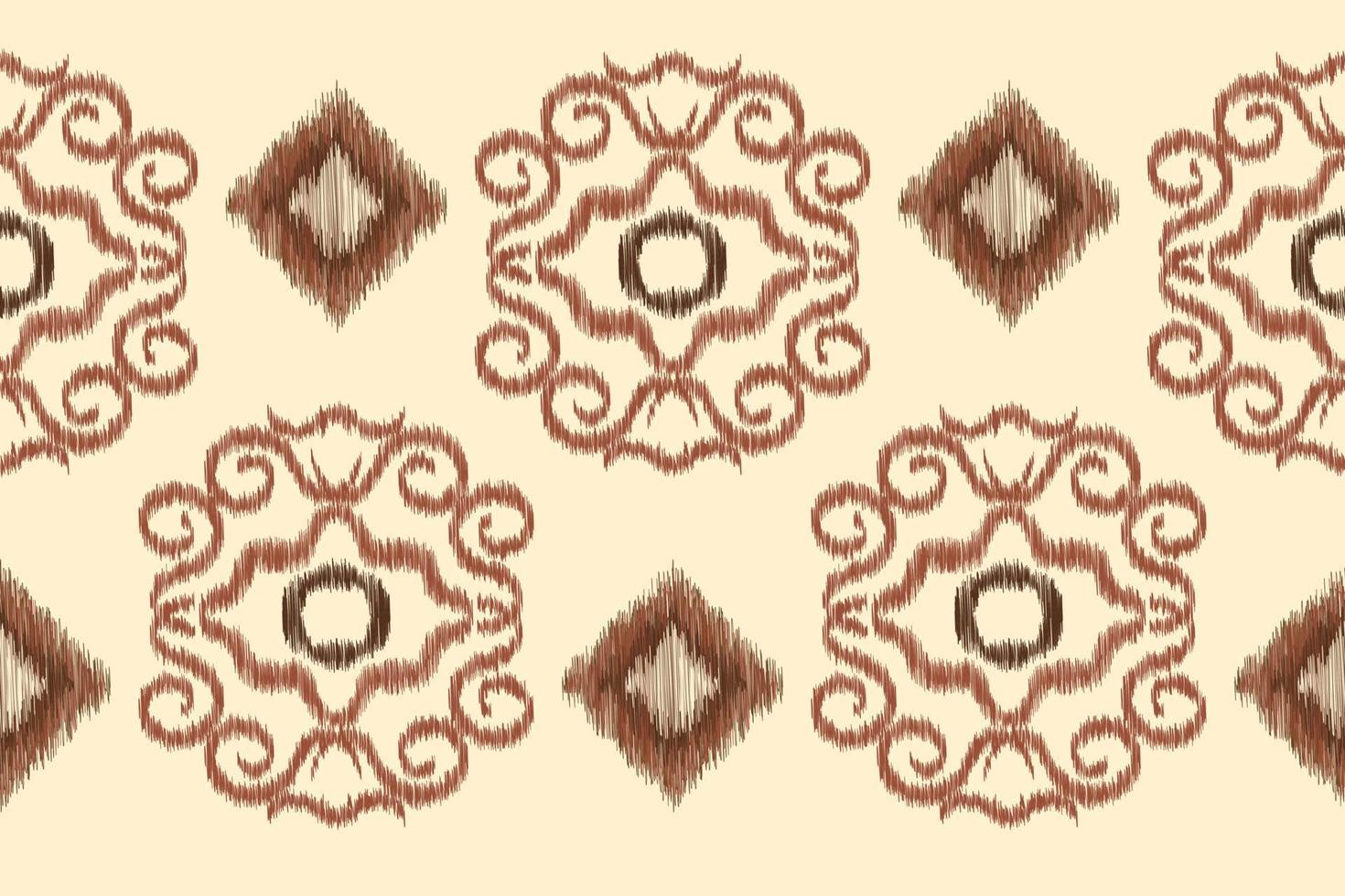 etnico ikat tessuto modello geometrico stile.africano ikat ricamo etnico orientale modello bianca Marrone crema sfondo. astratto, vettore, illustrazione. per trama, abbigliamento, avvolgimento, decorazione, tappeto. vettore