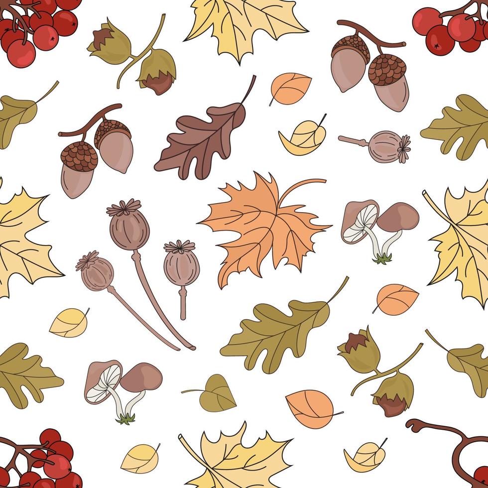 autunno rawberry natura senza soluzione di continuità modello vettore illustrazione