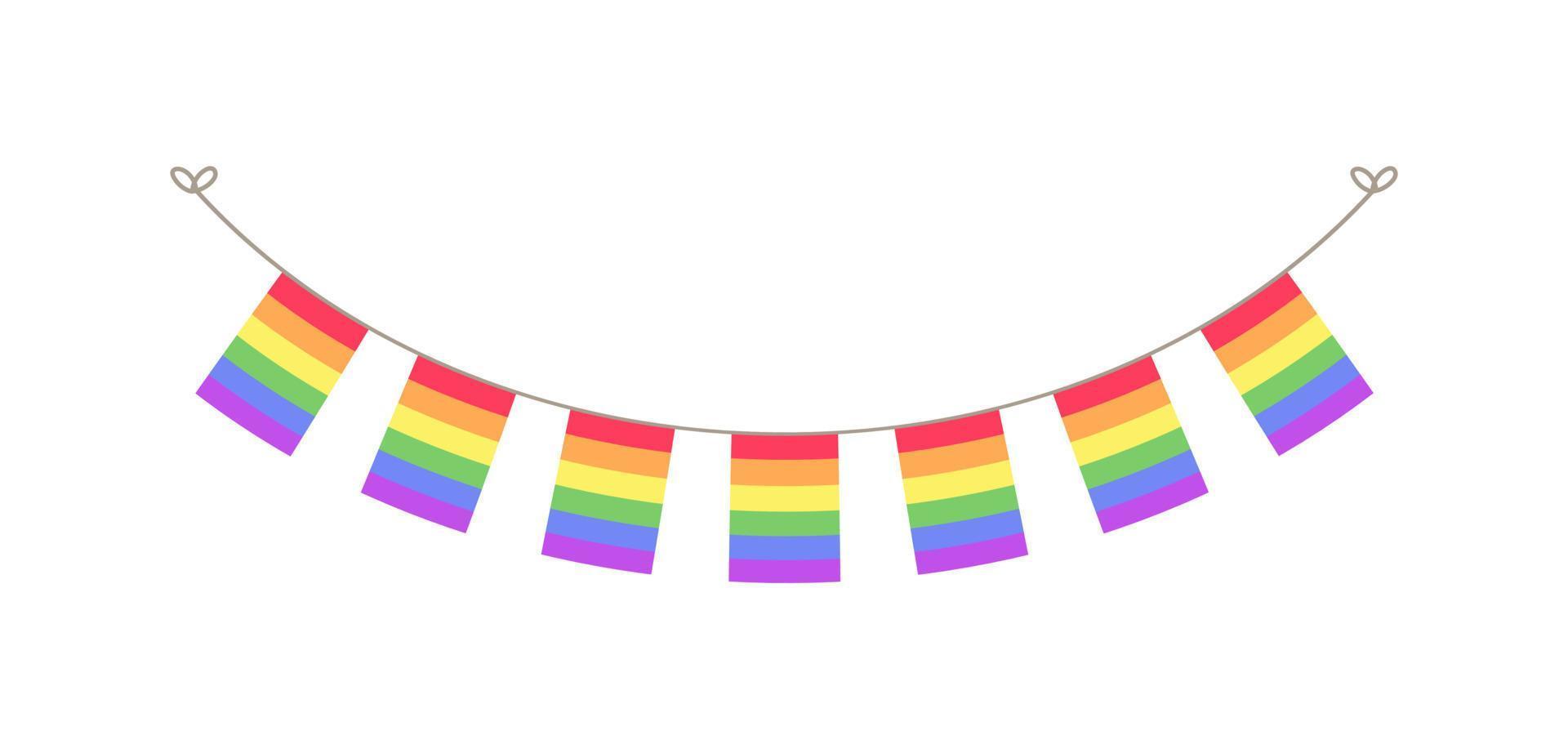 arcobaleno ghirlanda. orgoglio mese bandiera pavese divisore semplice vettore illustrazione clipart
