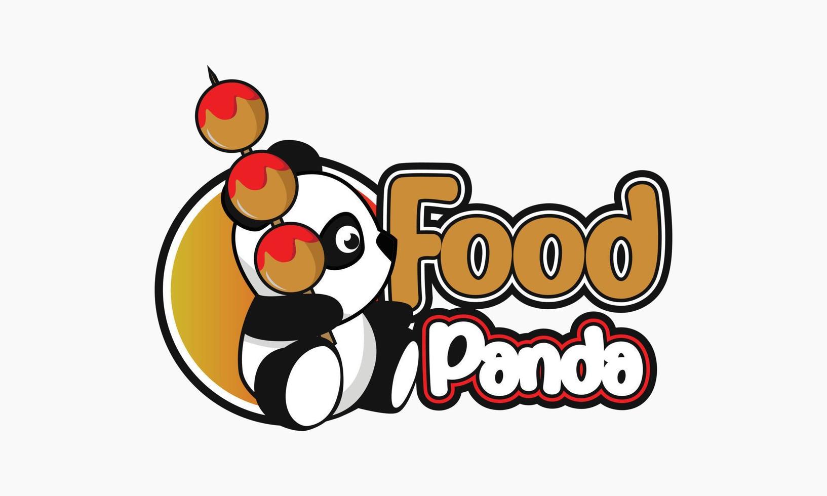panda logo cibo vettore