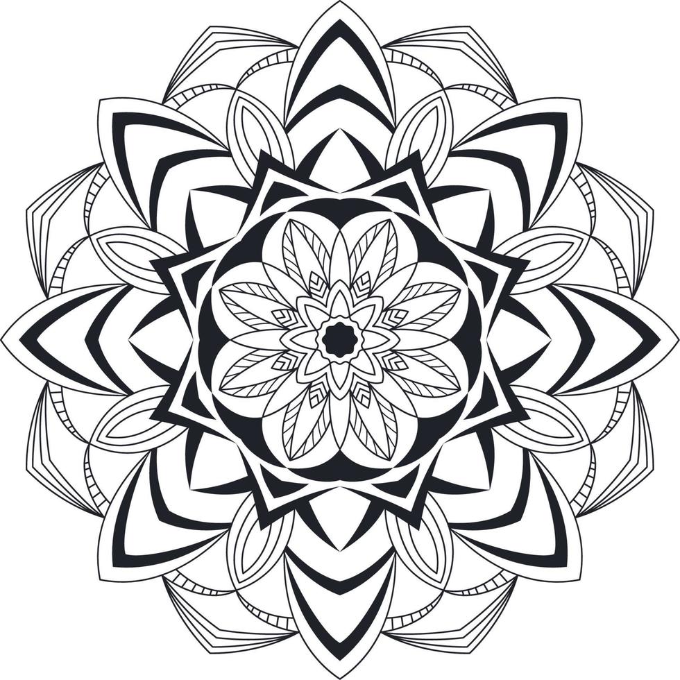 mandala arte geometrico modello per colorazione vettore