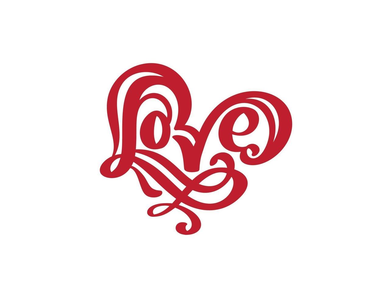 vettore scritto a mano logo rosso testo taglio laser amore e cuore felice giorno di San Valentino carta, citazione romantica per biglietto di auguri di design, tatuaggio, invito per le vacanze