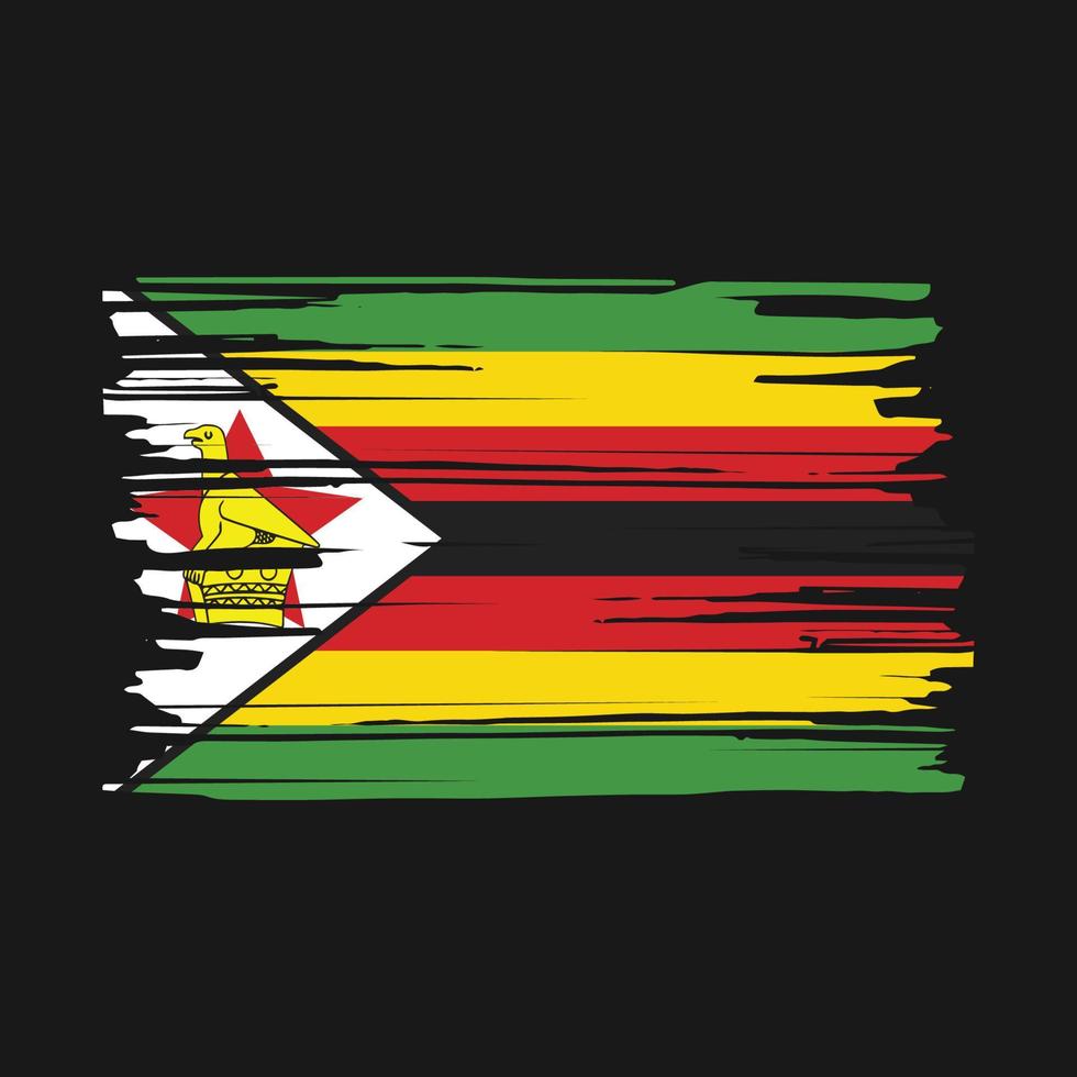 pennello bandiera dello zimbabwe vettore