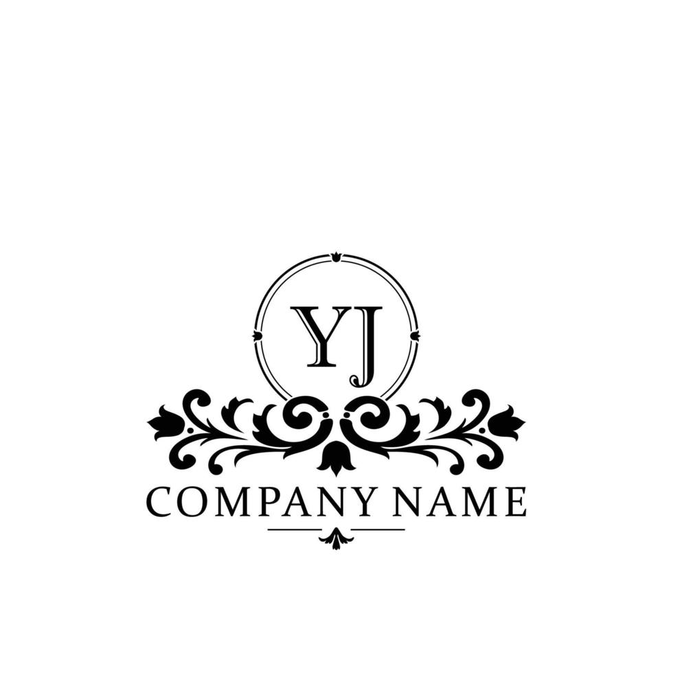lettera yj floreale logo design. logo per donne bellezza salone massaggio cosmetico o terme marca vettore