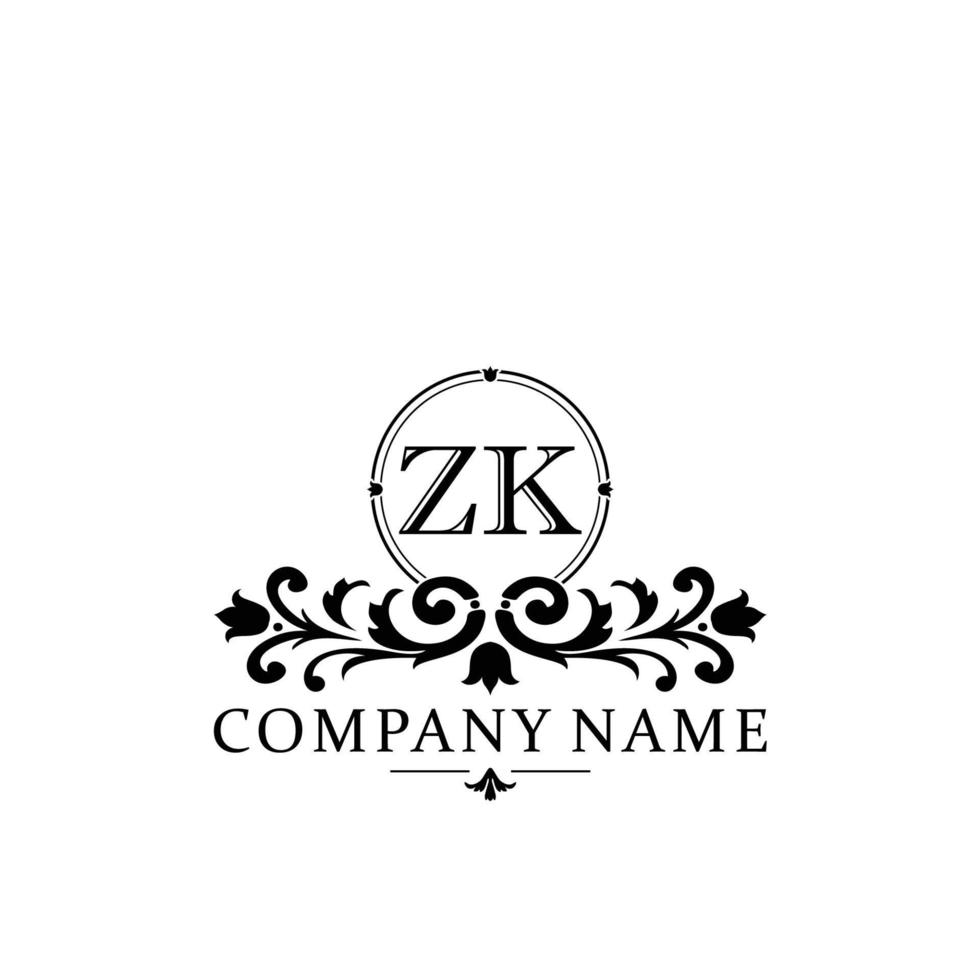 lettera zk floreale logo design. logo per donne bellezza salone massaggio cosmetico o terme marca vettore