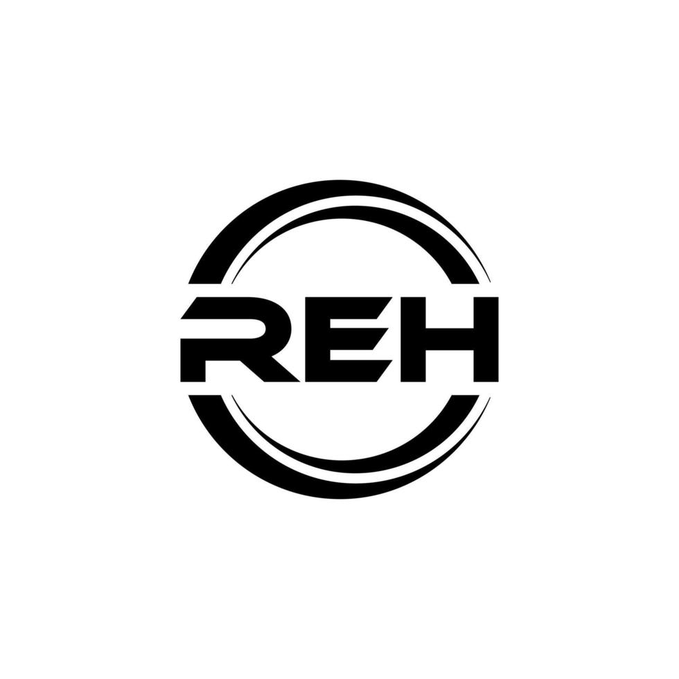 reh lettera logo design nel illustrazione. vettore logo, calligrafia disegni per logo, manifesto, invito, eccetera.