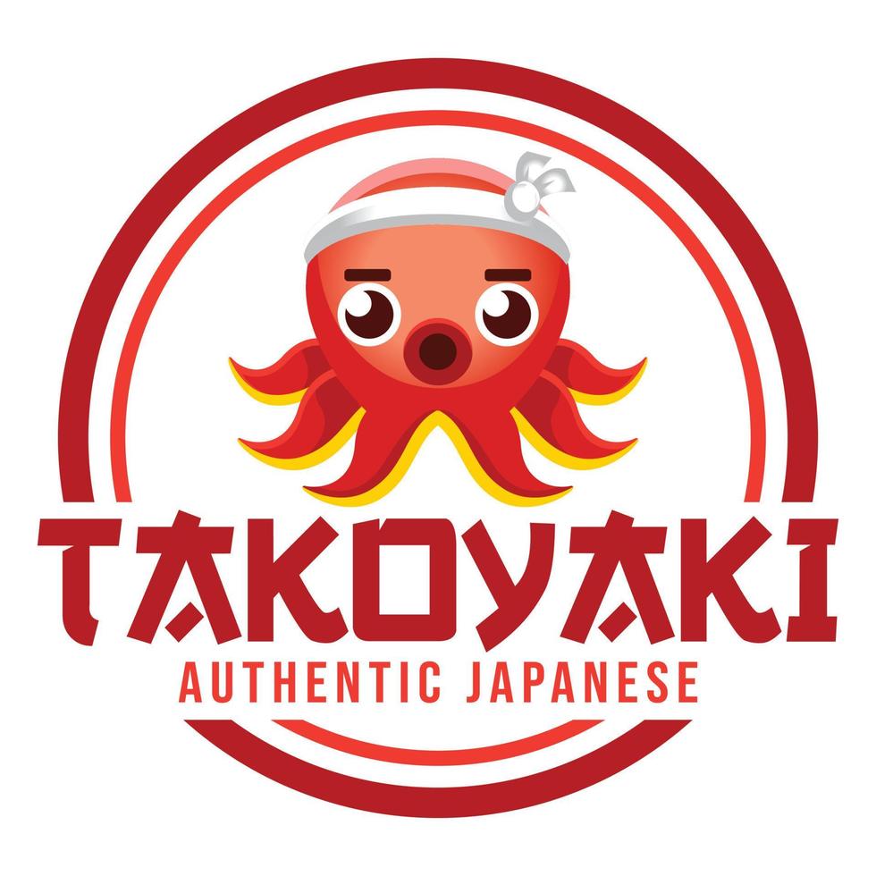 moderno piatto design semplice minimalista carino polpo takoyaki portafortuna personaggio logo icona design modello vettore con moderno illustrazione concetto stile per ristorante, Prodotto, etichetta, marca, bar, distintivo