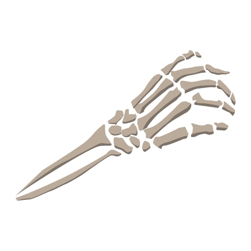 mano ossatura a partire dal archeologico luogo isolato su bianca. il resti di un' umano scheletro. il omero e falangi di il dita. vettore eps10.