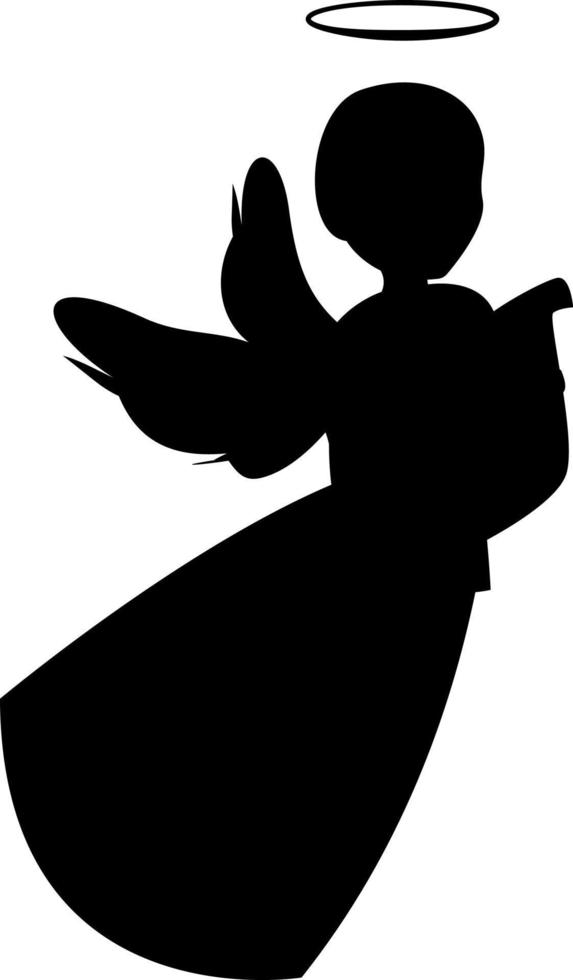 silhouette custode angelo ragazza. vettore