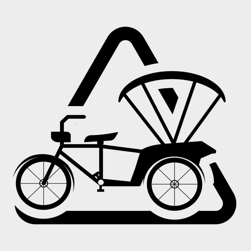 attenzione triciclo segno simbolo isolare su sfondo bianco, illustrazione vettoriale eps.10