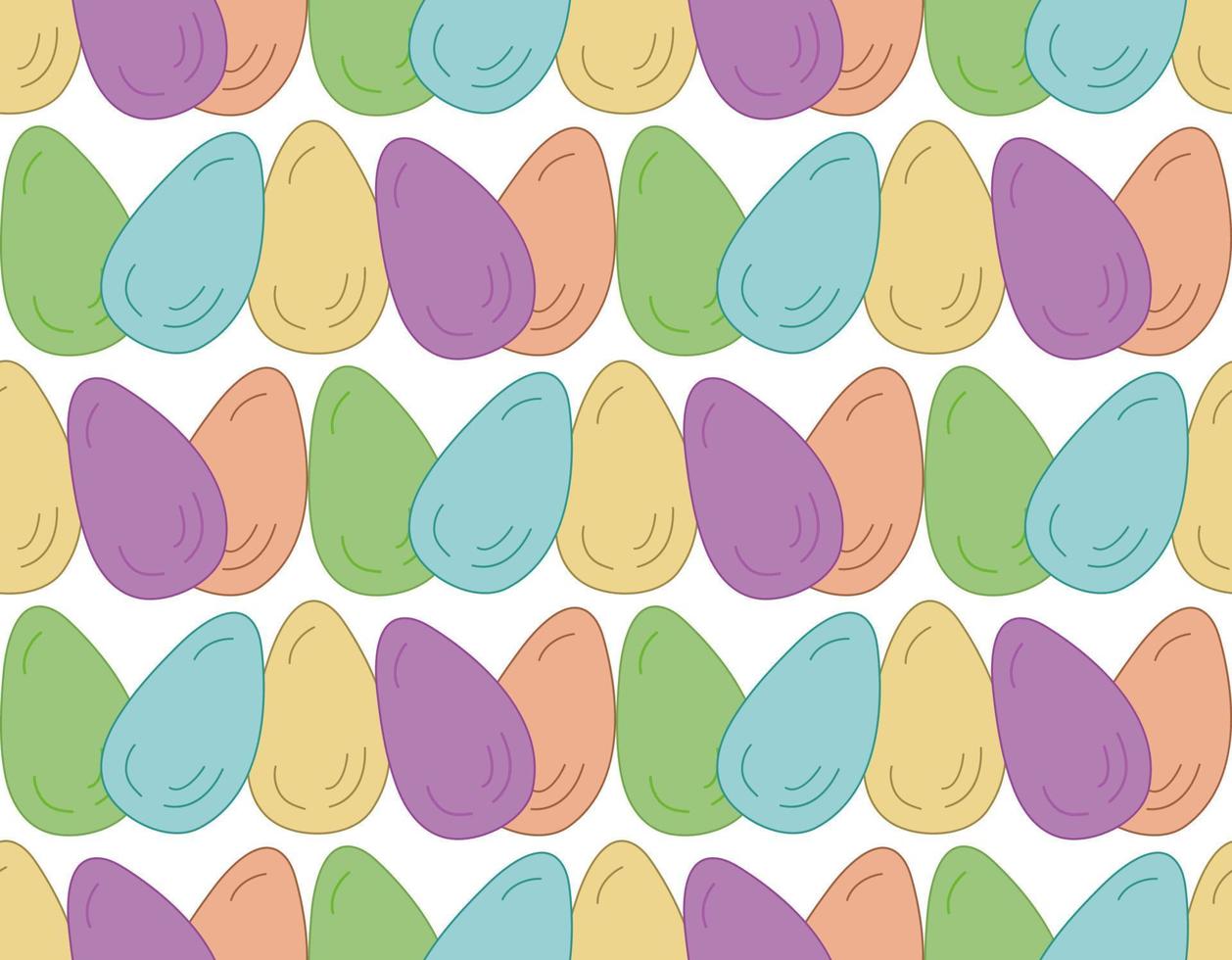 senza soluzione di continuità modello uova Pasqua. pastello colorato vettore illustrazione. struttura di Pasqua regalo, tessile.