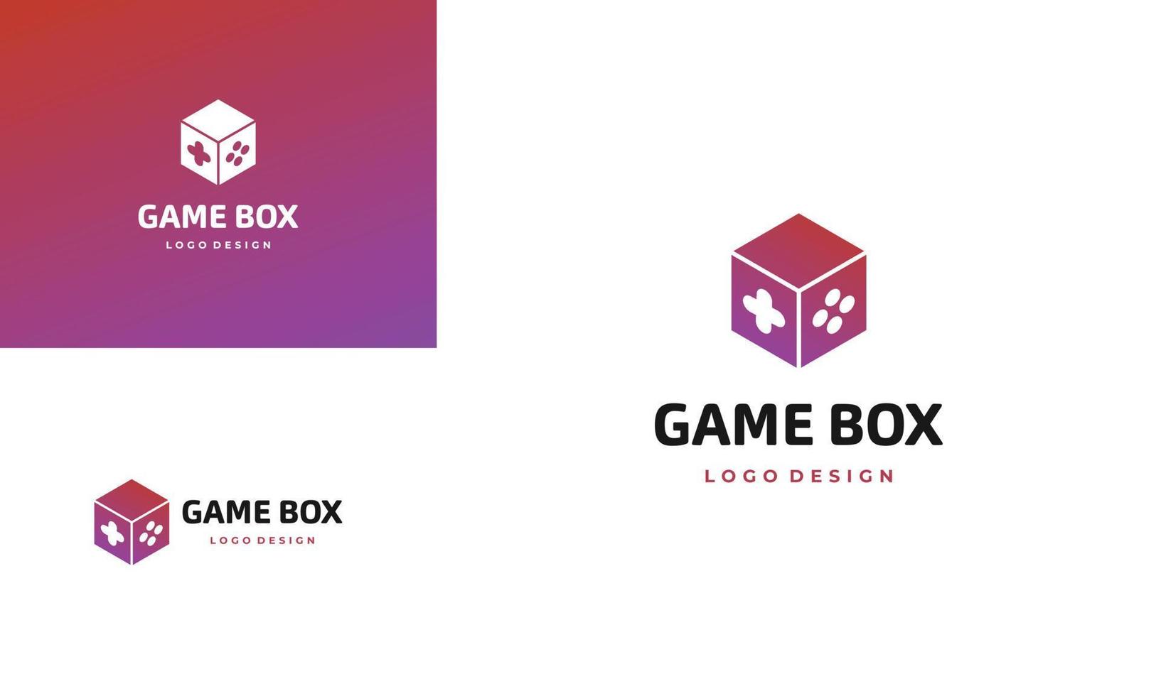 gioco scatola logo design moderno icona, gioco consolle combinare con scatola logo concetto vettore
