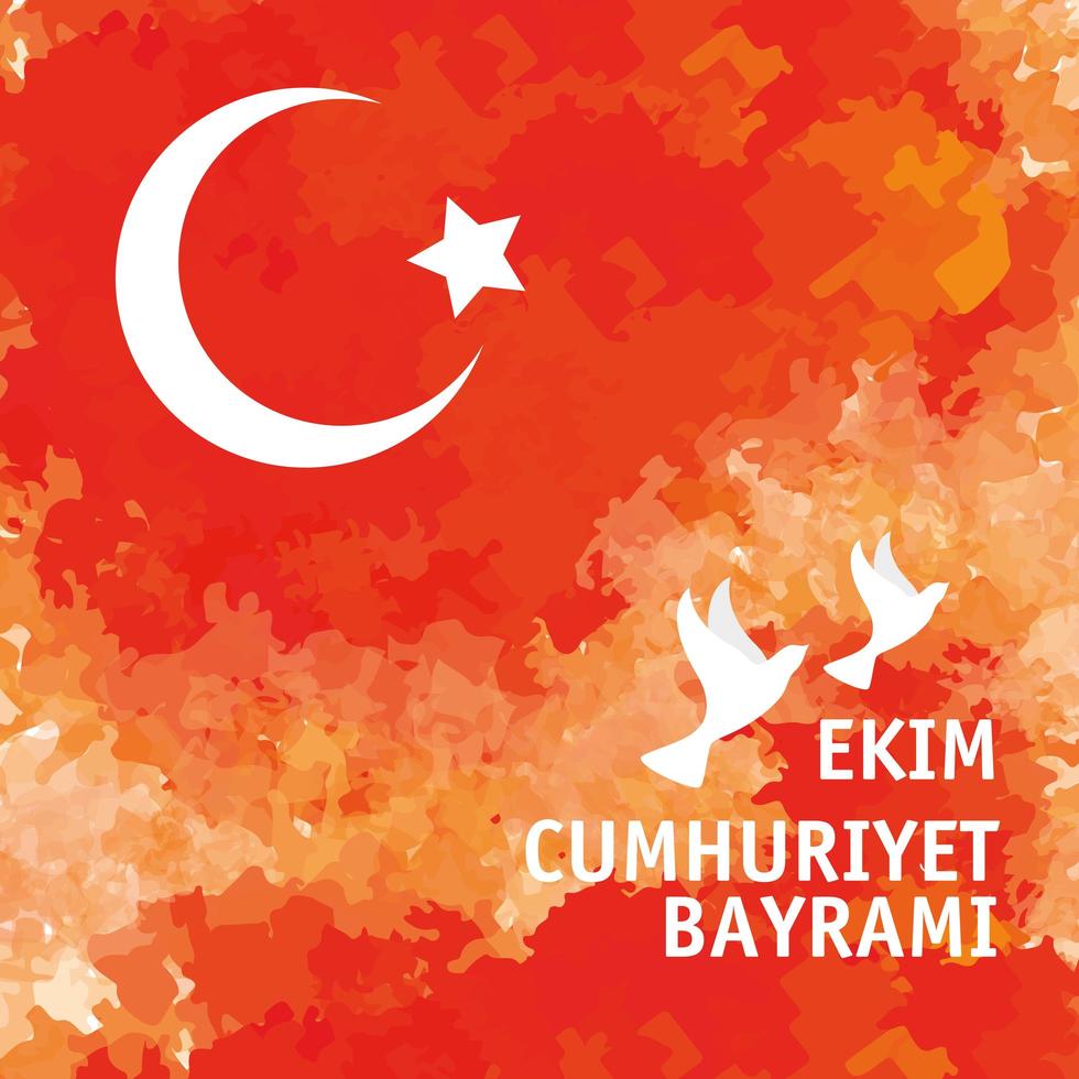 29 ottobre, festa della repubblica turca, ekim cumhuriyet bayrami vettore
