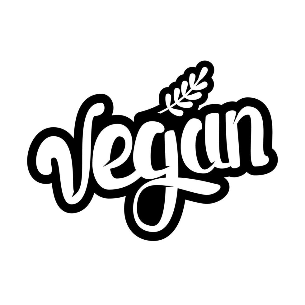 illustrazione vettoriale, food design. lettere scritte a mano per ristorante, menu bar. elementi vettoriali per etichette, loghi, badge, adesivi o icone. raccolta calligrafica e tipografica. menù vegano