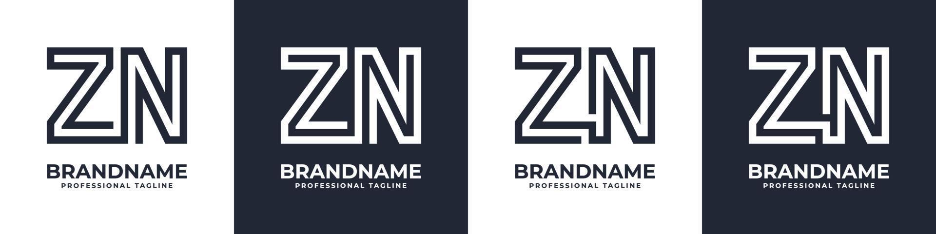 semplice nz monogramma logo, adatto per qualunque attività commerciale con nz o zn iniziale. vettore