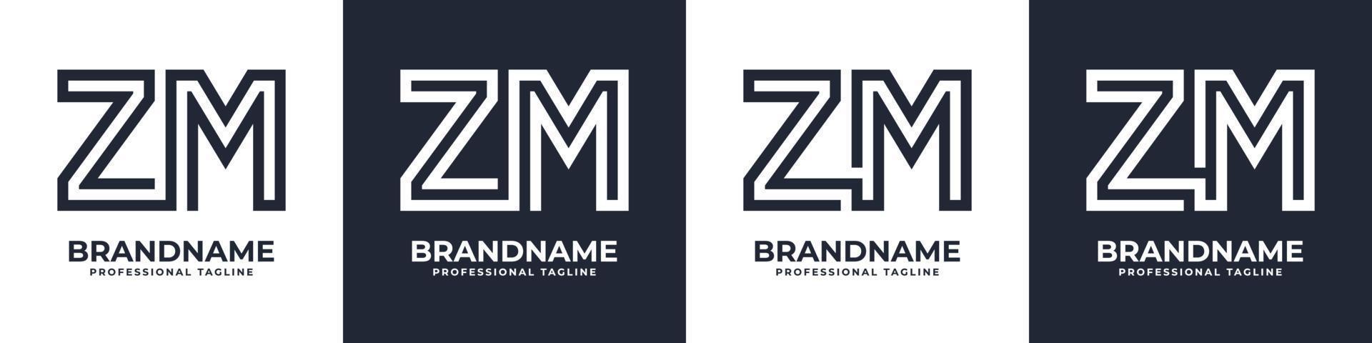 semplice zm monogramma logo, adatto per qualunque attività commerciale con zm o mz iniziale. vettore