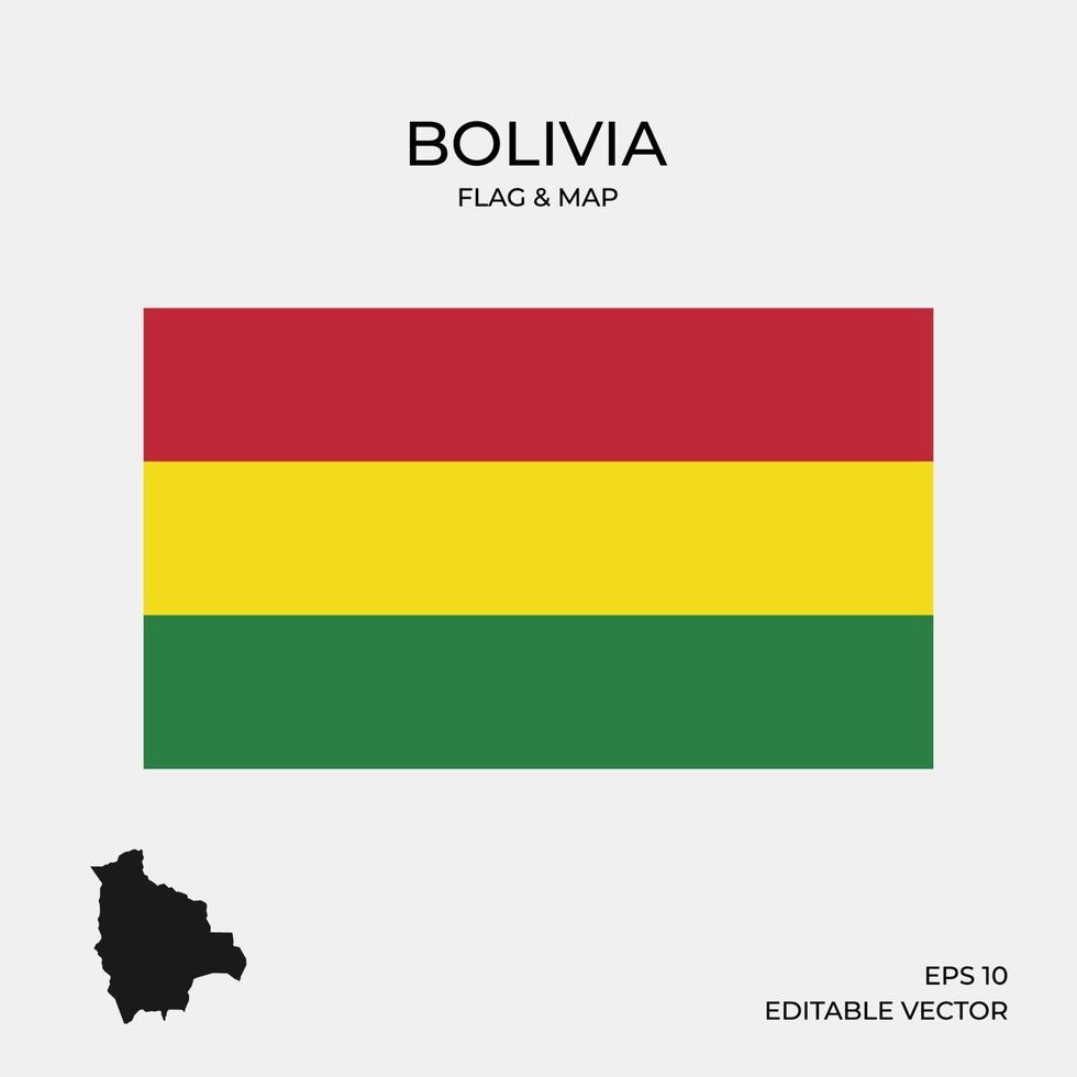 bandiera e mappa della bolivia vettore