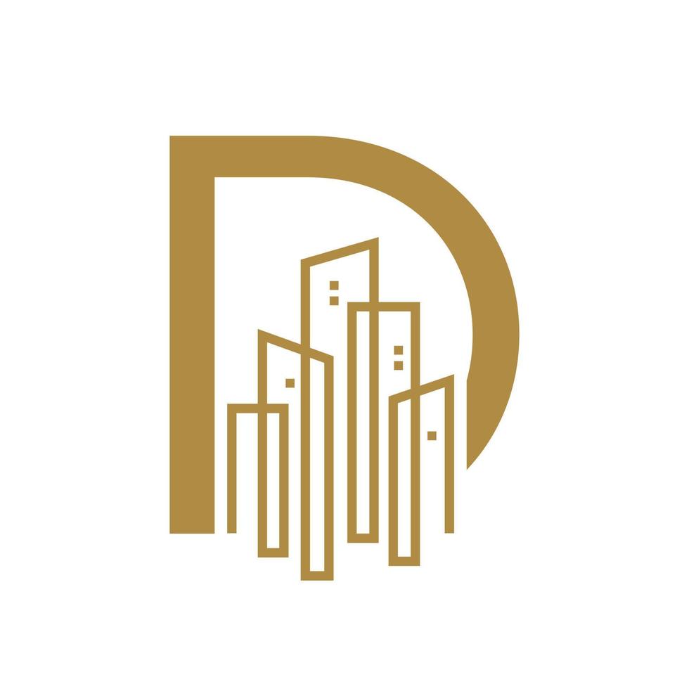 iniziale d oro città logo vettore