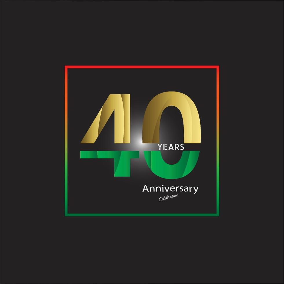 anni d'oro anniversario celebrazione logo, isolato su sfondo nero vettore