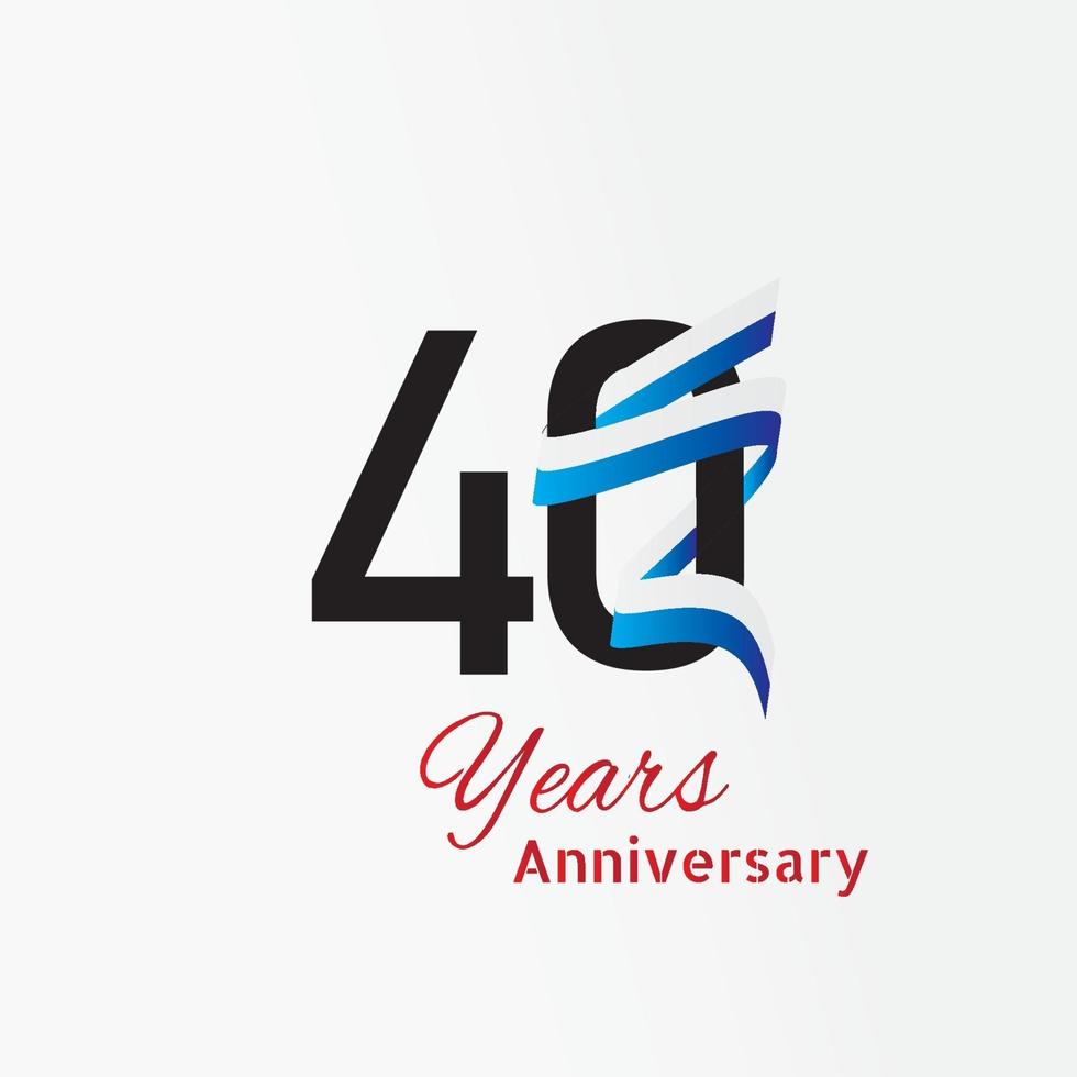 logotipo di anniversario di anni con colore blu bianco e nero a linea singola per la celebrazione vettore