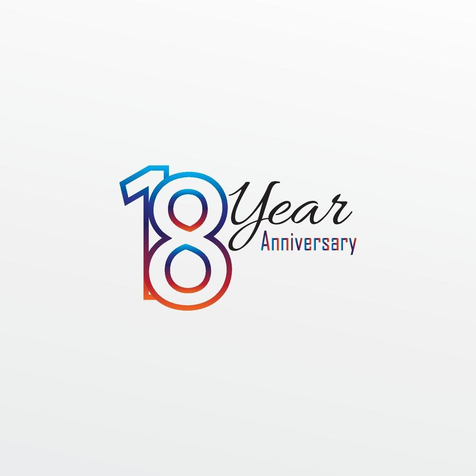 anni anniversario celebrazione blu colori comico design logotipo. logo dell'anniversario isolato su sfondo bianco, disegno vettoriale numero orizzontale per celebrazione-vettore