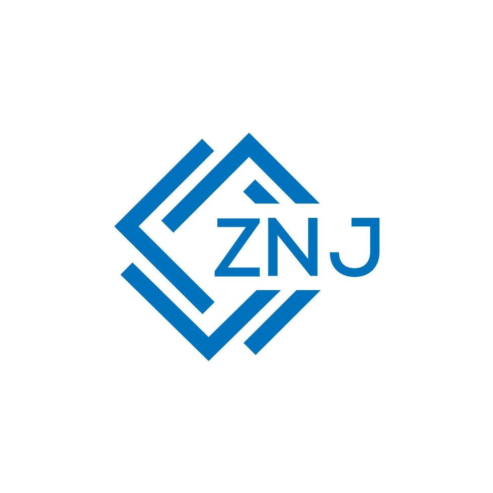 znj tecnologia lettera logo design su bianca sfondo. znj creativo iniziali tecnologia lettera logo concetto. znj tecnologia lettera design. vettore