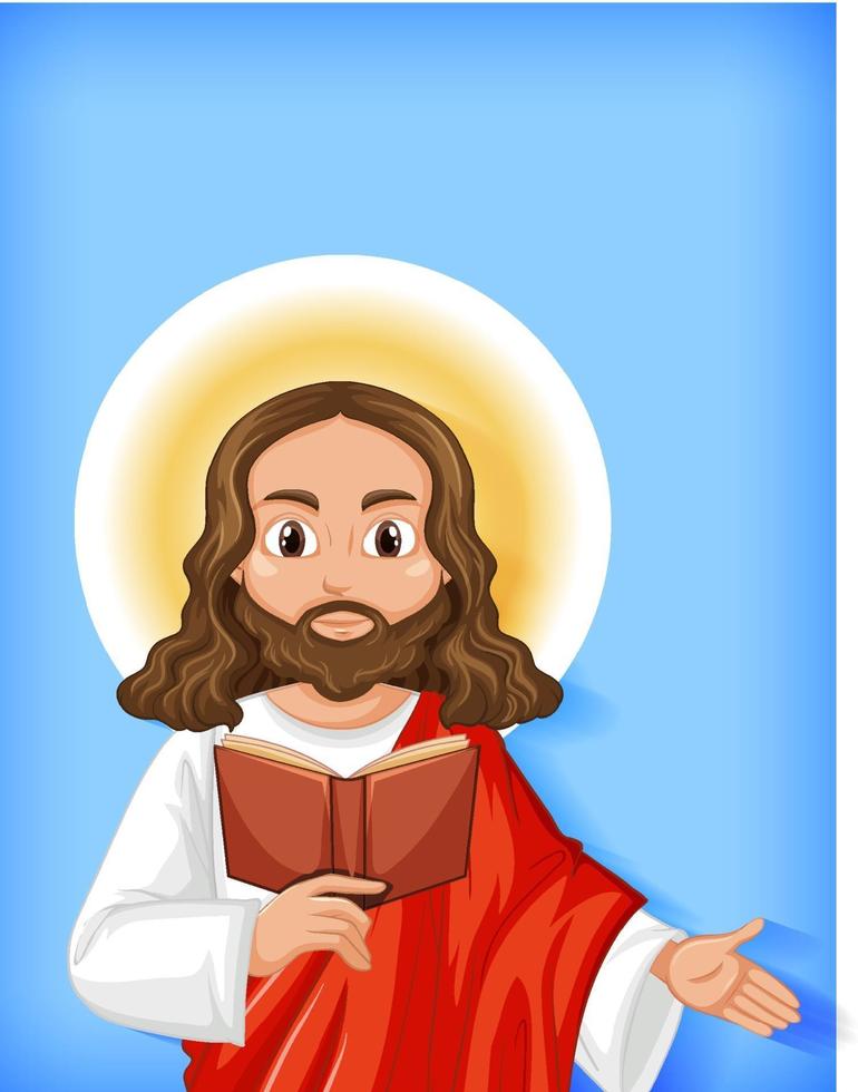 personaggio dei cartoni animati di Gesù isolato vettore