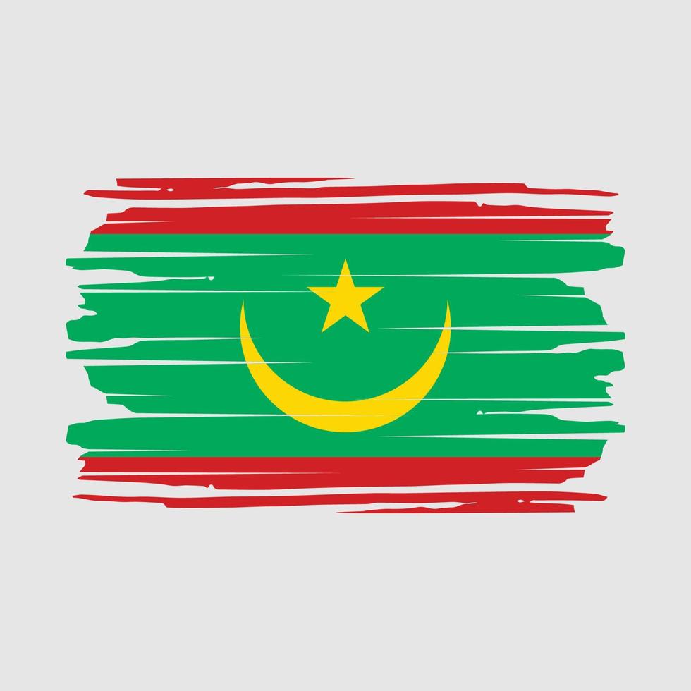 mauritania bandiera spazzola vettore