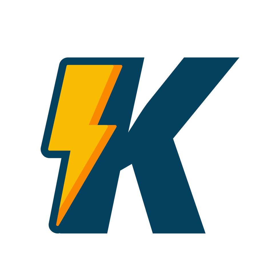 iniziale K bullone energia logo vettore