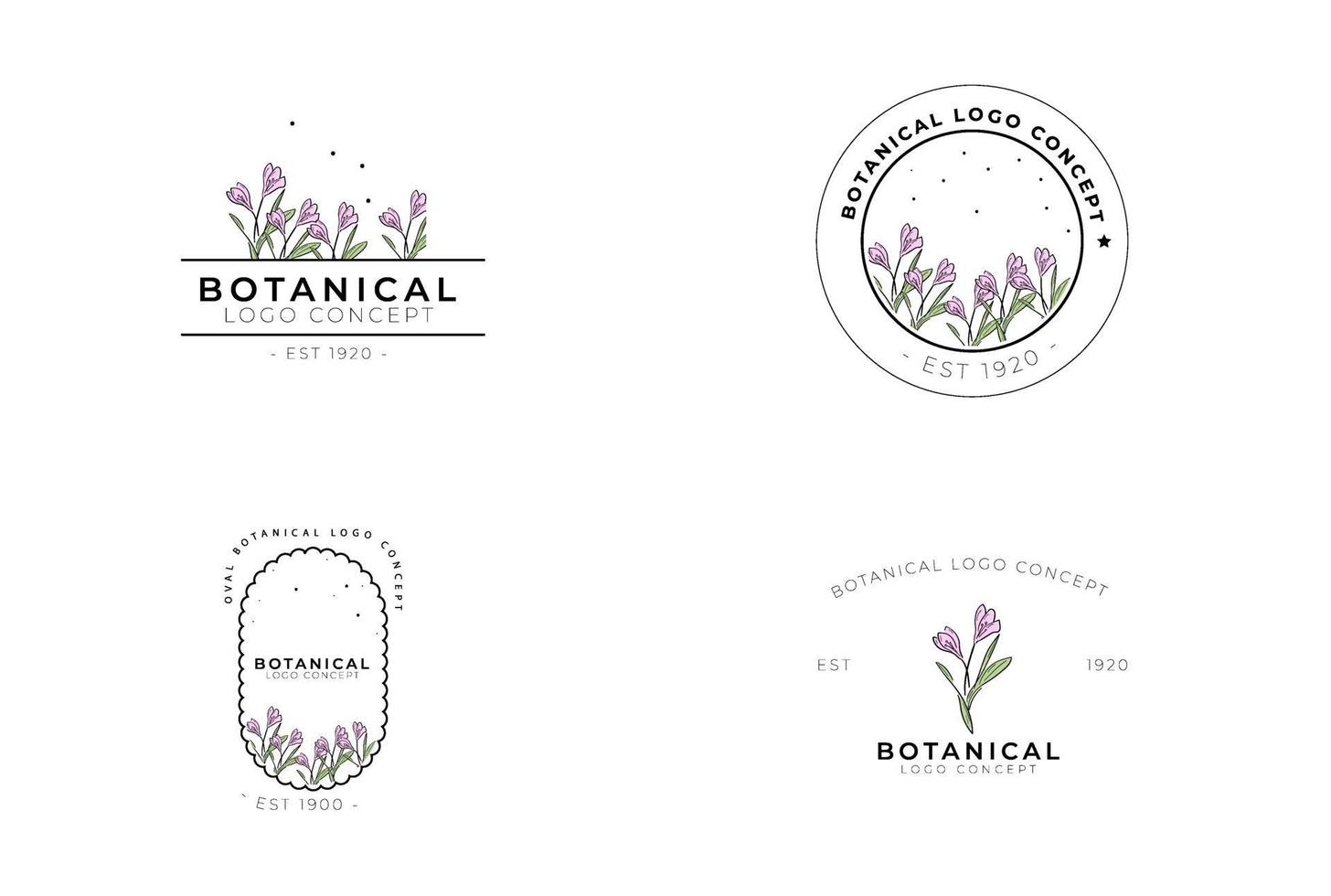 minimal femminile moderno botanico floreale organico naturale astratto stagionale croco classico logo design vettore