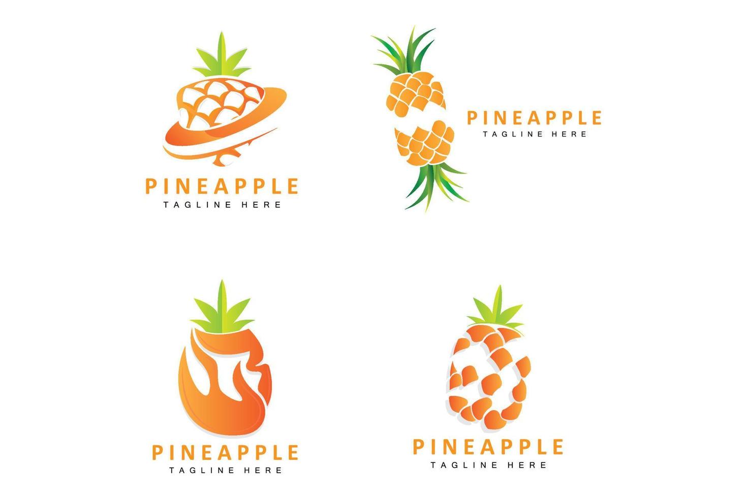 ananas logo disegno, fresco frutta vettore, piantagione illustrazione, frutta Prodotto marca etichetta vettore