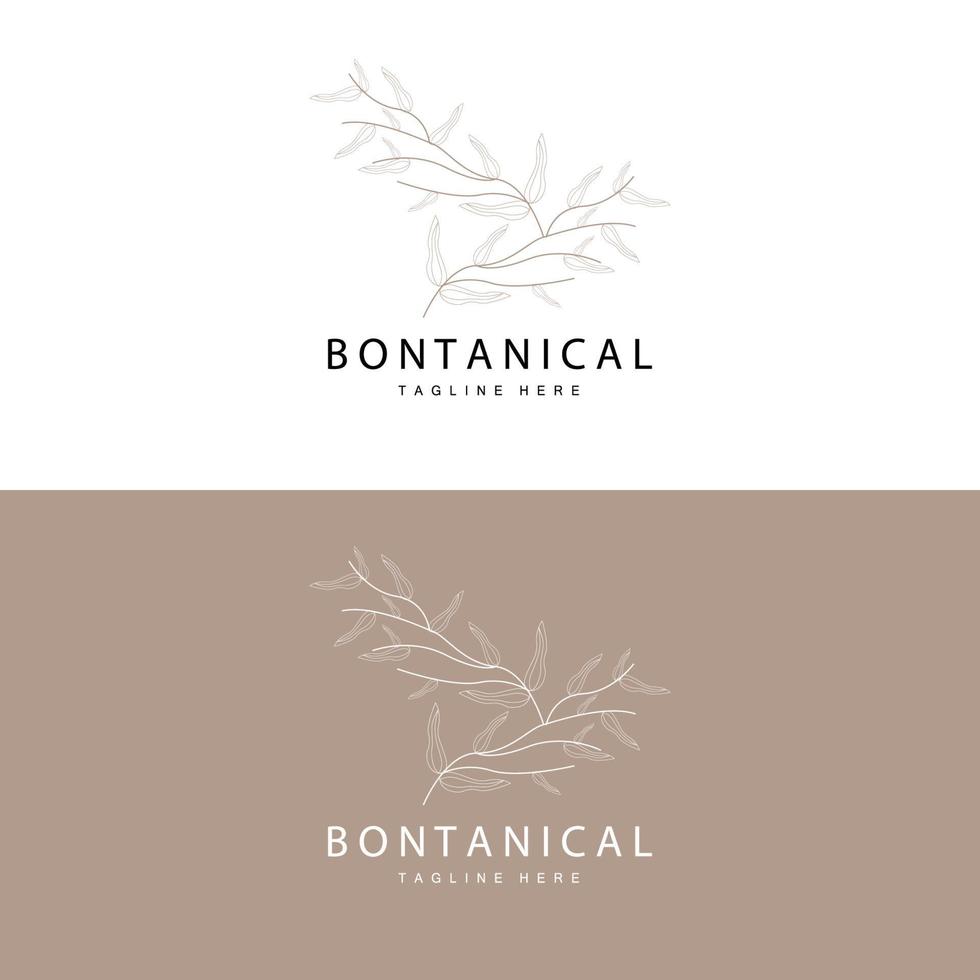 botanico logo, natura pianta disegno, fiore pianta icona vettore con linea modello