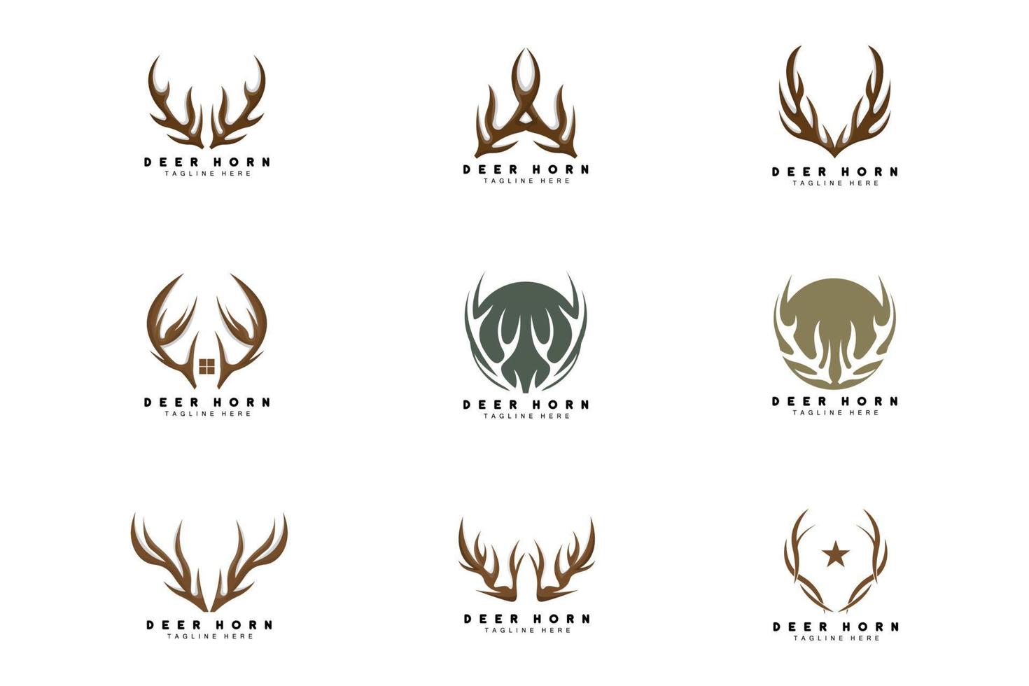 cervo ramificazione logo, ramificazione icona illustrazione, Natale Santa animale vettore, marca design vettore