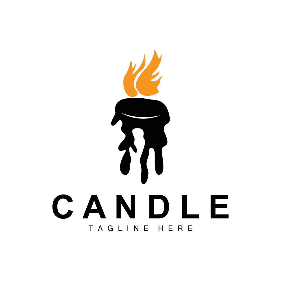 candela logo, fiamma illuminazione disegno, ardente lusso vettore, illustrazione modello icona vettore