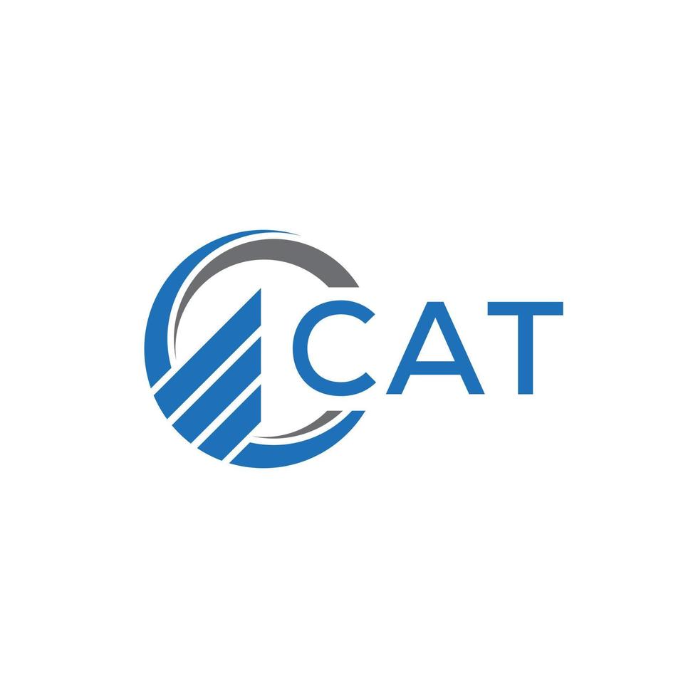 gatto piatto contabilità logo design su bianca sfondo. gatto creativo iniziali crescita grafico lettera logo concetto. gatto attività commerciale finanza logo design. vettore