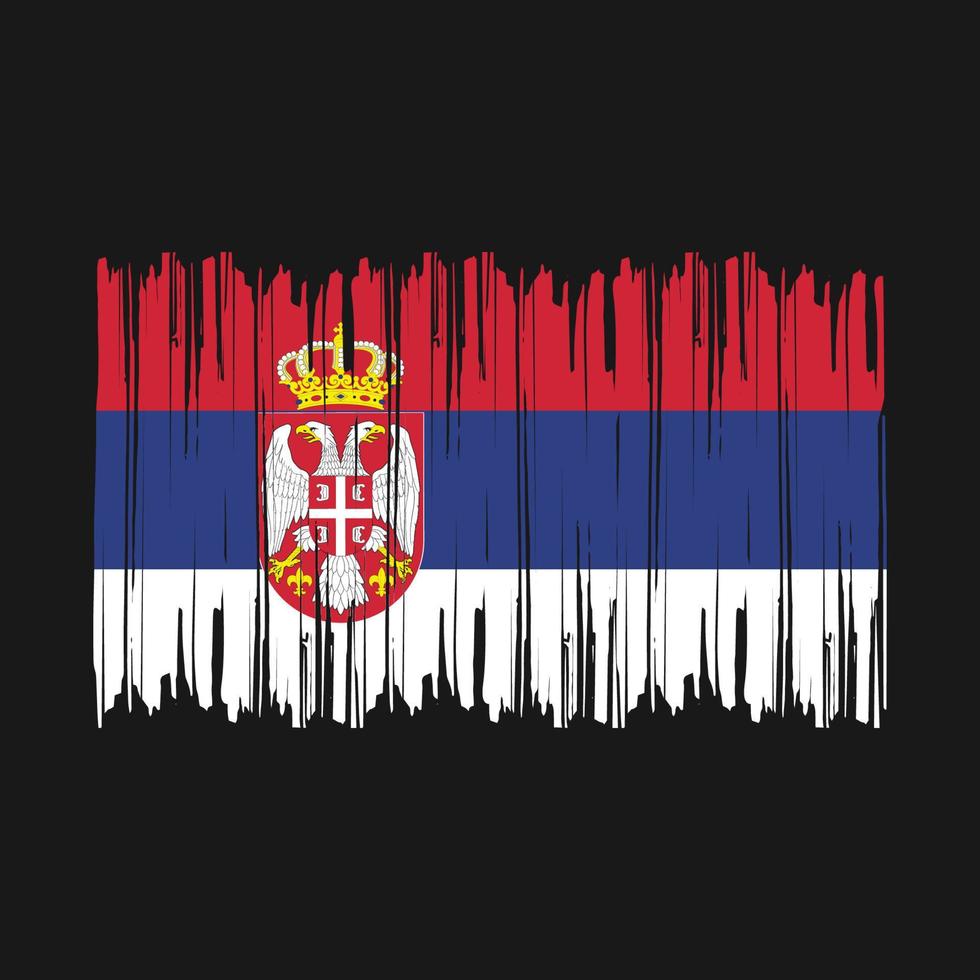 pennello bandiera serbo vettore