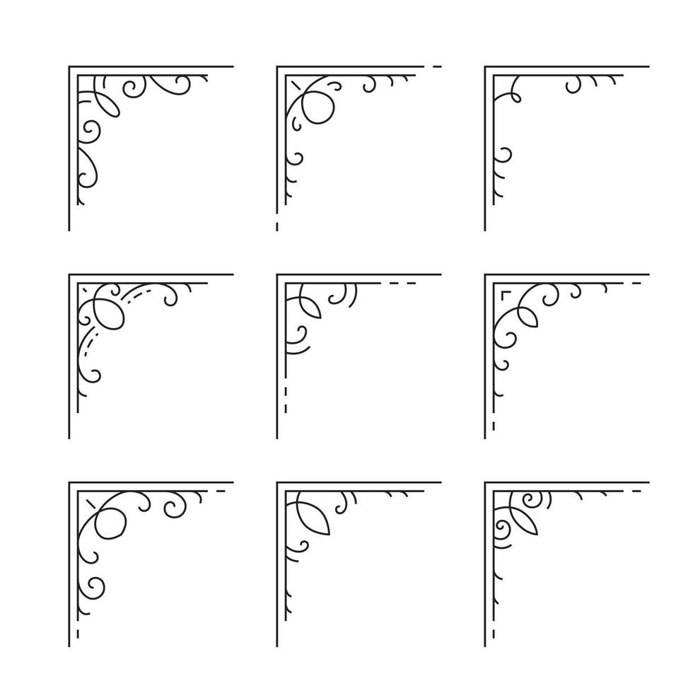 impostato mano disegnare di angoli diverso vettore