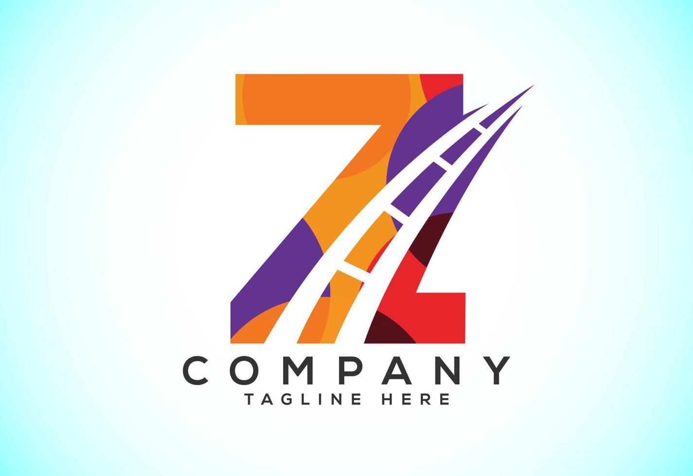 lettera z con strada logo cantare. poligonale stile logo per autostrada Manutenzione e costruzione. vettore