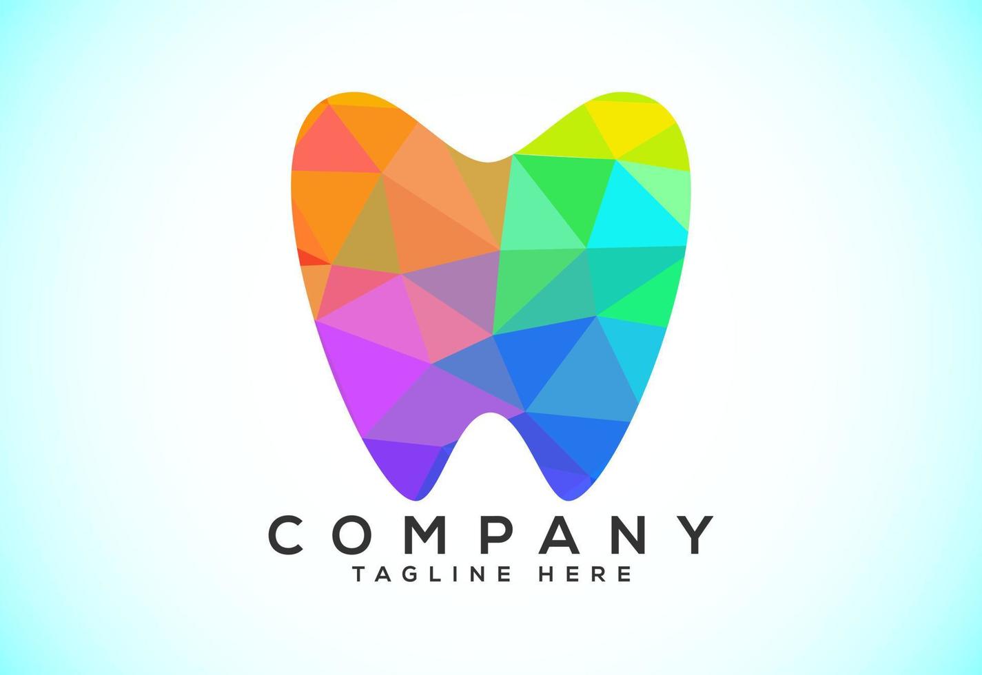 poligonale dente dentale logo. Basso poli stile dentale clinica logo vettore illustrazione.