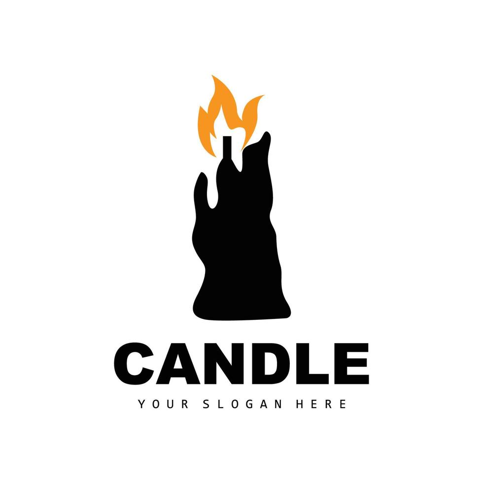 candela logo, elegante romantico candela leggero cena fiamma leggero disegno, tradizionale terme candela vettore