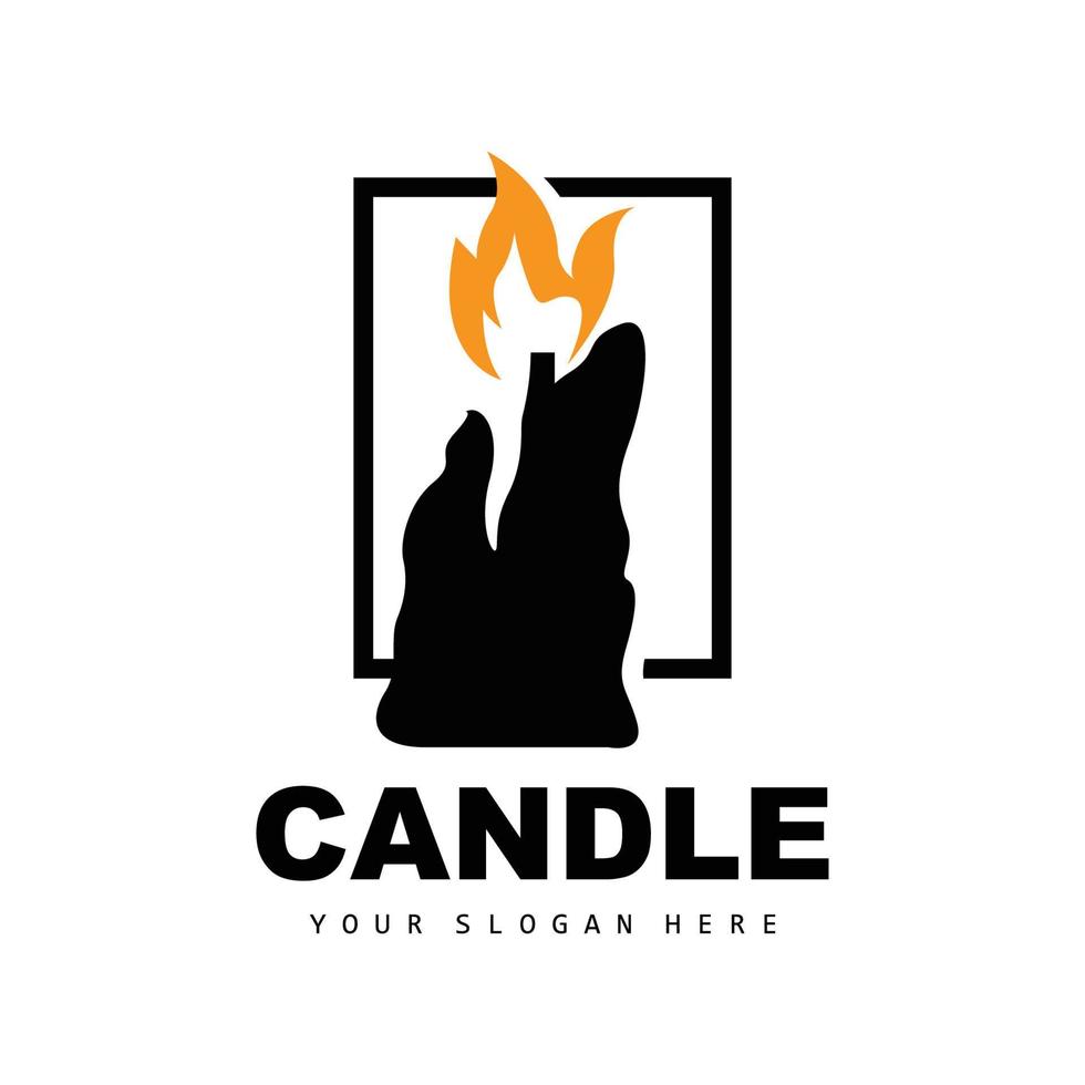 candela logo, elegante romantico candela leggero cena fiamma leggero disegno, tradizionale terme candela vettore