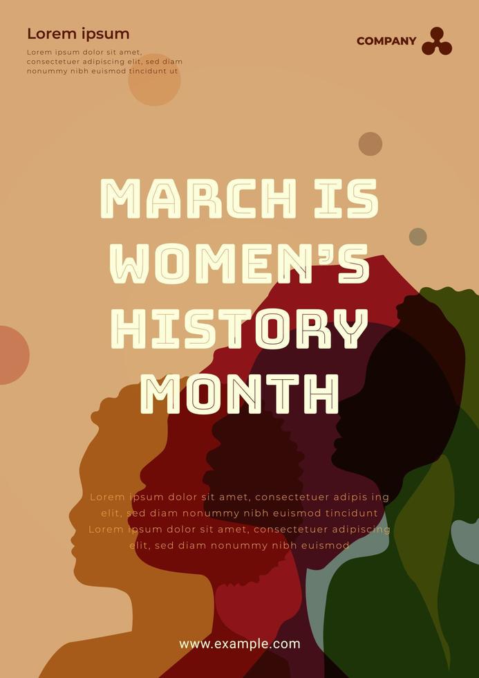 Da donna storia mese. Da donna giorno celebrazione manifesto design su marzo 8°. vettore