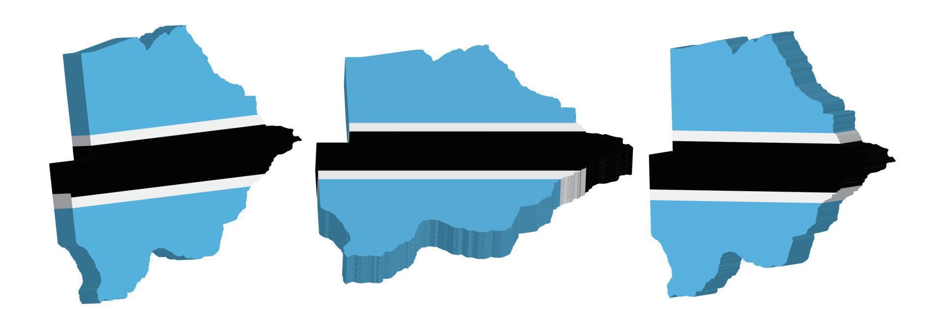 realistico 3d carta geografica di Botswana vettore design modello