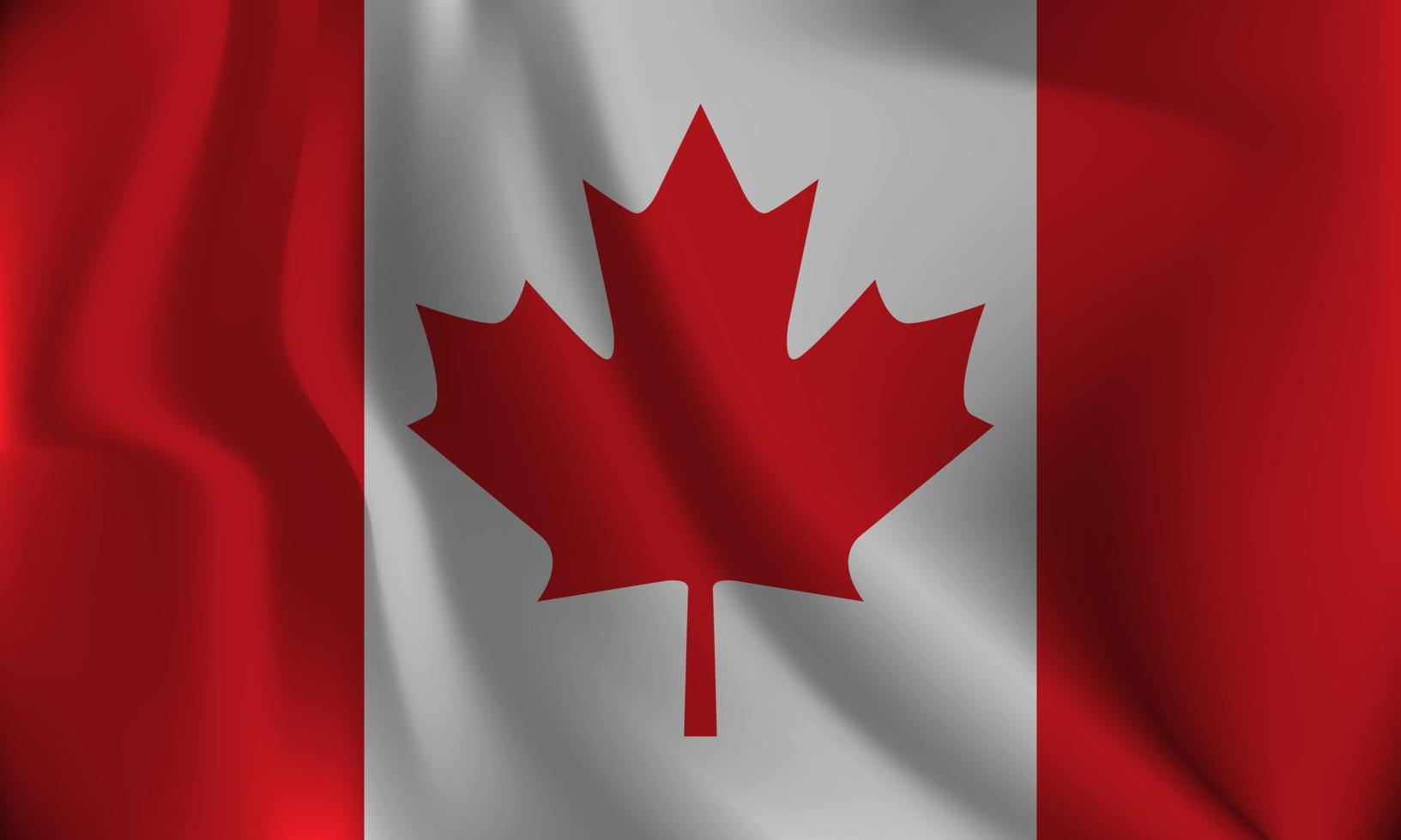bandiera di Canada, con un' ondulato effetto dovuto per il vento. vettore