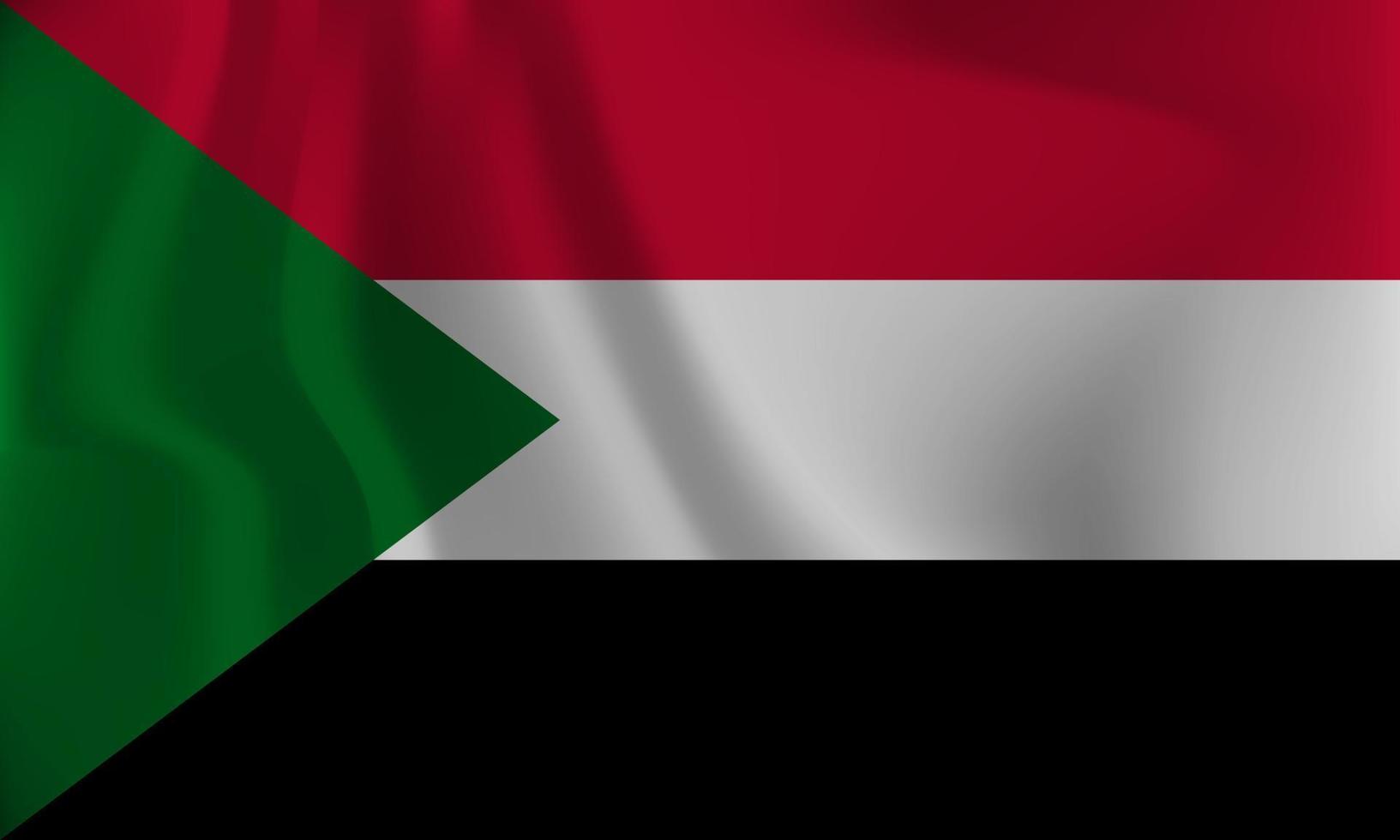 bandiera di Sudan, con un' ondulato effetto dovuto per il vento. vettore