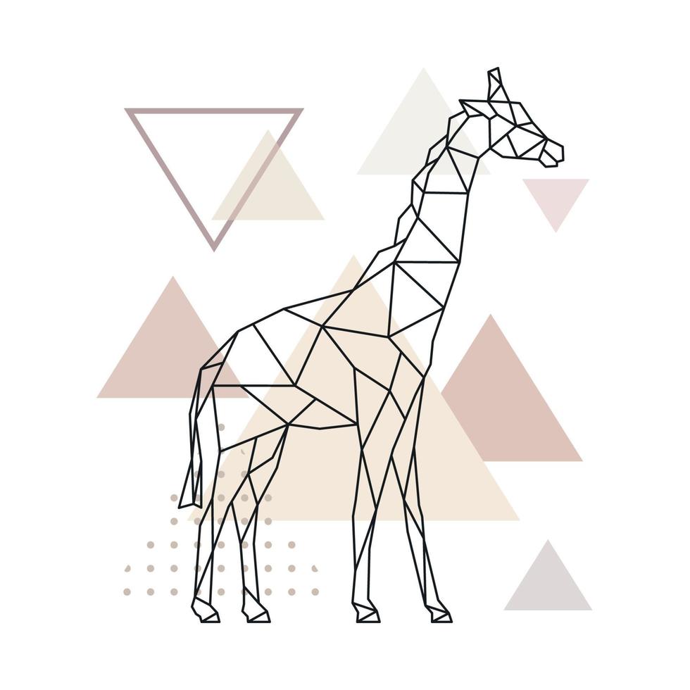 giraffa geometrica su sfondo semplice triangoli. vettore